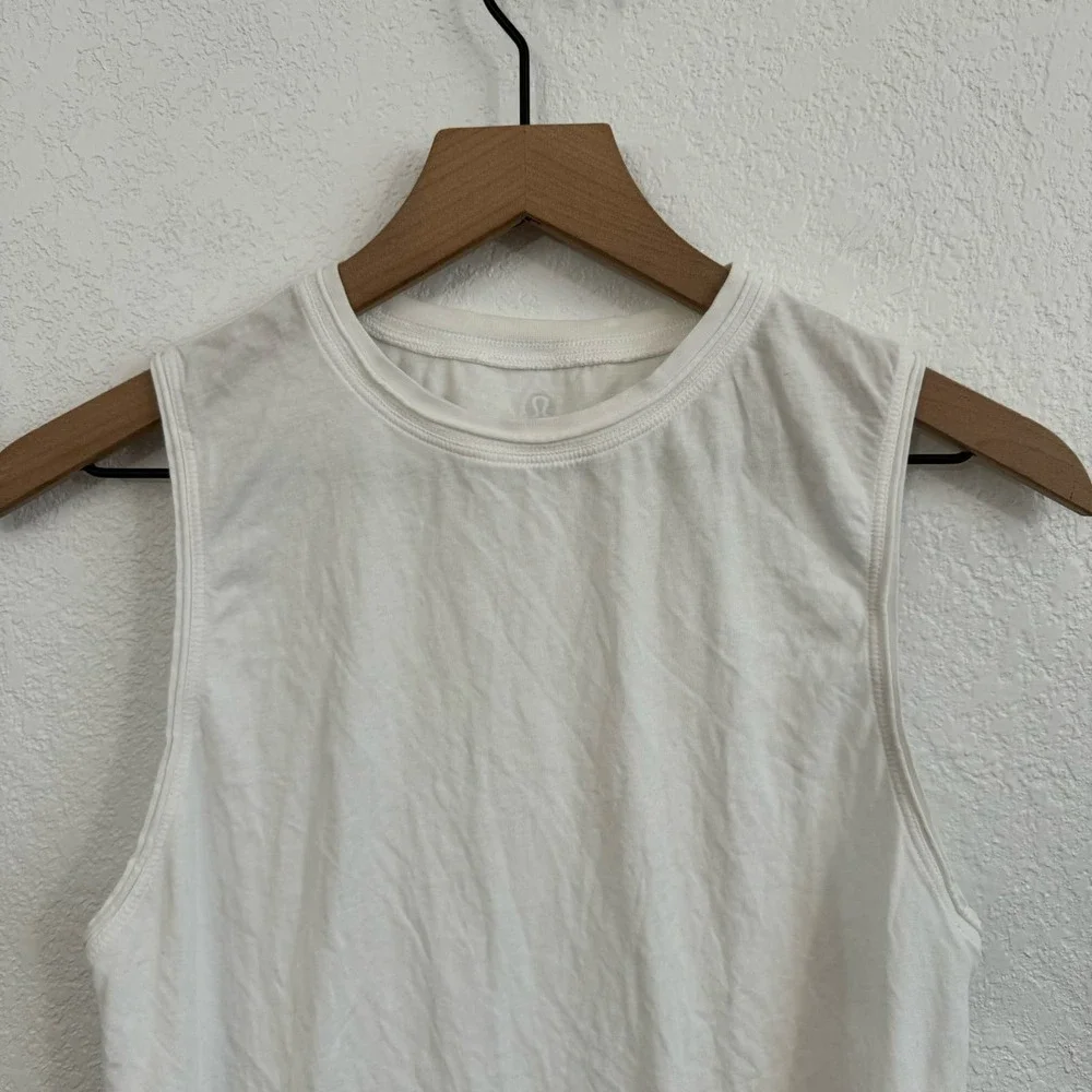 Lululemon Show Your Edge Crew Neck Sleeveless Pima Cotton Muscle Tank White 4